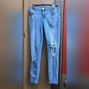 Boom Boom Jeans Women's Ripped Blue Skinny Jeans